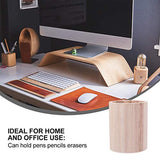 HEALLILY 2pcs Unfinished Wooden Pencil Holder Solid Wood Desk Pen Cup Pot Stationery Organizer for Home Office 8x8cm HEALLILY