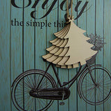 LUOEM 30pcs Wooden Christmas Hanging Ornaments Wood Angel Deer Ball Child Snowman Christmas Tree Cutout Hanging Embellishments Xmas Tree Hanging LUOEM