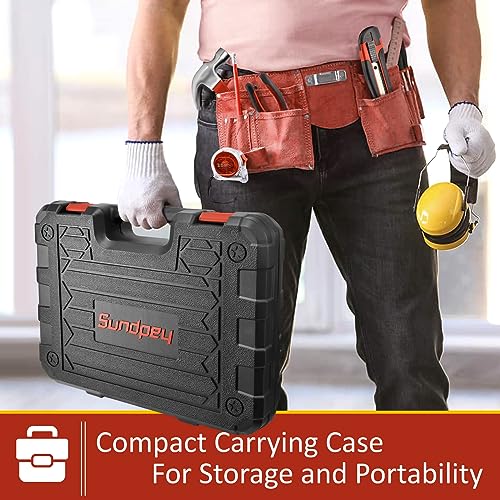 Sundpey Home Tool Kit 148-Pcs - Household Basic portable Hand Repair Tool Set with Case & Ratcheting Screwdriver & Hex Key & Pliers & Wrench & Sundpey