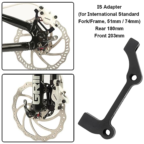 Kigauru Bike Disc Brake Mounting Bracket Aluminum Alloy CNC Machined Standard Caliper Post Mount Front 203mm Rear 180mm Rotor Adapter with Bolts Kigauru