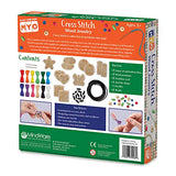 MindWare Make Your Own Cross Stitch â€“ Cute & usable DIY Crafts for Girls & Teens â€“ Make 12 Wooden Pendants â€“ 29 pcs MindWare