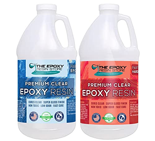 The Epoxy Resin Store Crystal Clear 2 Part Epoxy Resin Kit for Tabletops and Composite Construction, 2 Gallon kit