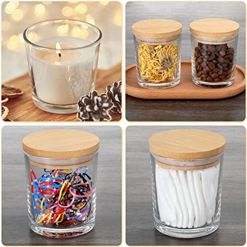 JuneHeart 15 Pack 6 OZ Candle Jars for Making Candles, Clear Empty Glass  Candle Jars with Bamboo Lids and 50 Candle Wicks Kit for Making