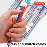 Shuttle Art Multicolor Pens, 23 Pack 6-in-1 0.7mm Retractable Ballpoint Pens for Office School Supplies Students Children Gift Shuttle Art