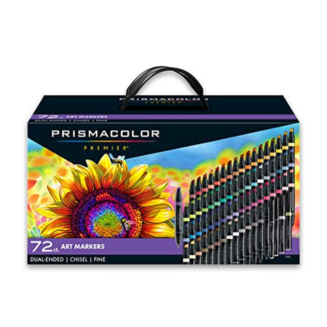Prismacolor Premier Double-Ended Art Markers, Fine and Chisel Tip, 72 Pack Prismacolor