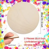 2 Pieces 24 Inch Round Wood Circles for Crafts Blank Round Wood Cutouts Unfinished Round Wood Discs Large Unfinished Wood Circles for Door Hanger AWIZOM