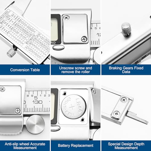 QDXMD Digital Caliper Measuring Tool, 6 Inch Stainless Steel Vernier Caliper Digital Micrometer with Large LCD Screen, Auto-Off Feature, Easy Switch QDXMD