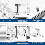 QDXMD Digital Caliper Measuring Tool, 6 Inch Stainless Steel Vernier Caliper Digital Micrometer with Large LCD Screen, Auto-Off Feature, Easy Switch QDXMD