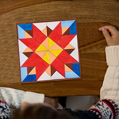 WEBEEDY DIY Barn Quilt Painting Kit Unfinished Wood Barn Quilt Kit Barn Quilt Square Wooden Sign Abstract Geometric Wood Panels Modern Art Bohemian WEBEEDY