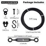 HILLMASTER Durable Anti-Sag Gate Kits for Wooden Fence, Gate Support Cable Kit in Zinc, Anti-Sagging Fence Gate Kit Steel, Wood Door Repair Kit for HILLMASTER