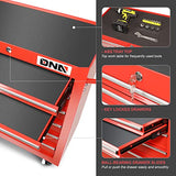 DNA MOTORING TOOLS-00264 7-Drawer Plastic Top Rolling Tool Cabinet with Keyed Locking System,27.55" L X 13" W X 30.31" H,Red DNA MOTORING