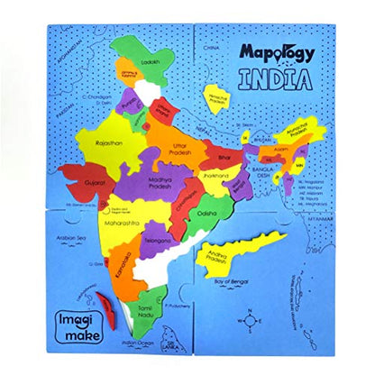 Imagimake Mapology India Map Puzzles - Geography for Kids - Learning & Educational Toys - Puzzles for Kids Ages 4-8 - Gift for 4, 5, 6, 7, 8 Year Old - WoodArtSupply