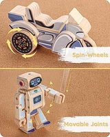 SainSmart Jr. 4-in-1 STEM Kits, Wooden Robot Assembly Toy Set, Woodworking Crafts Projects for Kids, Gift for Boys and Girls SainSmart Jr.
