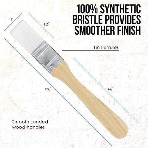 U.S. Art Supply 3 Pack of Variety Size Synthetic Bristle Paint, Chip and Utility Paint Brushes for Paint, Stains, Varnishes, Glues, and Gesso US Art Supply