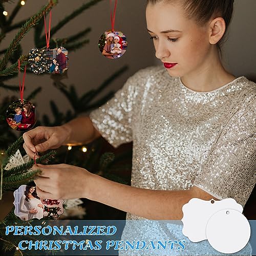 OOTSR 16Pcs Sublimation Ornament Blanks for Christmas, Double-Sided Sublimation Blanks Pendants for Heat Press Printing, Personalized DIY Crafts for OOTSR