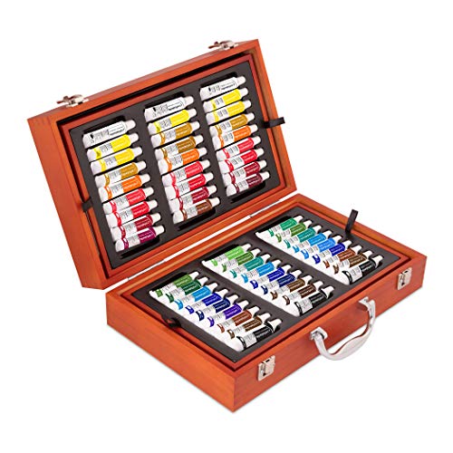 Craftabelle – Art Supplies for Kids – 117pc Painting Set with Pencils and Pastels – Wooden Art Case – Arts & Crafts for Artists Aged 14 Years + - WoodArtSupply