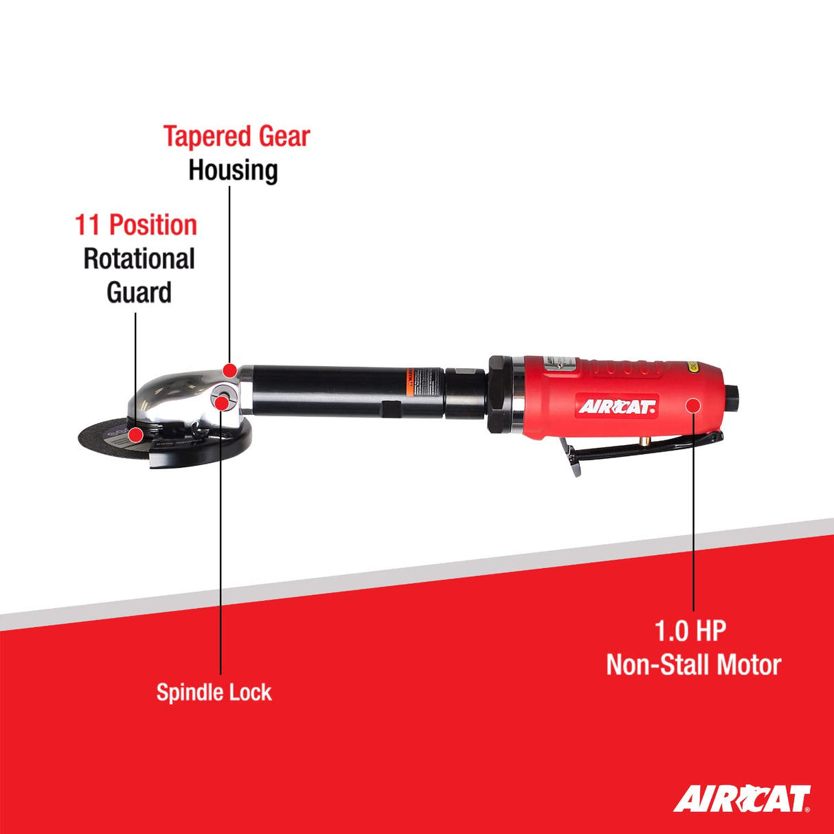 AIRCAT Pneumatic Tools 6275-A 1.0 HP 4-Inch Extended Inside Cut-Off Tool with Spindle Lock 14,000 RPM AIRCAT
