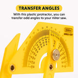 General Tools 29 Plastic Protractor and Angle Finder, Outside, Inside, Sloped Angles, 0° to 180° , Yellow General Tools