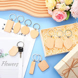 80 Pieces Wood Keychain Blanks Wooden Blank Keychains Unfinished Blanks Wood Keychains Key Tag Blank Wooden Key Chain Keyring Keychain Bulk Keychain Batiyeer