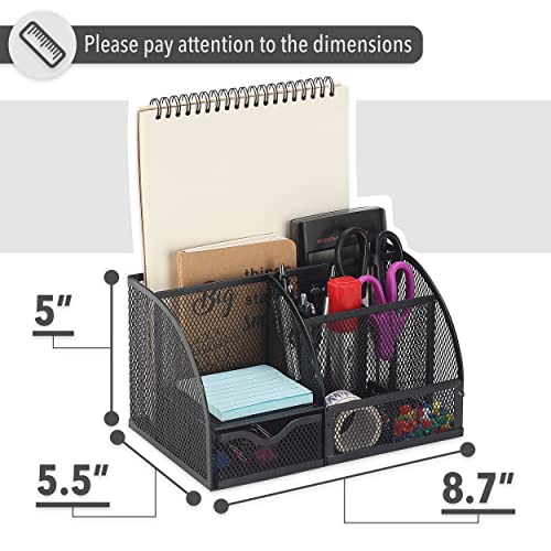 Mr. Pen- Mesh Desk Organizer, Black, Pen Holders Organizers, Desk Pencil Organizer, Pen /Pencil Holder, Pen Organizer for Desk Mr. Pen