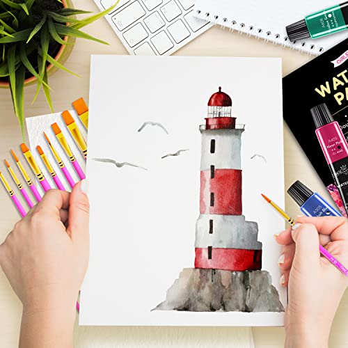 Watercolor Paper Water Color Paper White 3 Pack 5.5x8.5” (96 Sheets)- Water Color Paper Sketch Book - Watercolor Paper Pad, Watercolor Pad,