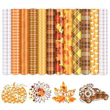 Tintnut Fall Permanent Vinyl - 10 Sheets 12"x10", Orange Autumn Pattern Vinyl Compatible with Cricut Machine, Thanksgiving Patterned Vinyl Sheets for Tintnut