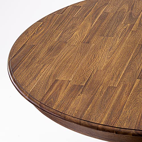 East West Furniture FE3-0N-TP Ferris Modern Kitchen Table - a Round Dining Table Top with Pedestal Base, 48x48 Inch, Sandblasting Antique Walnut