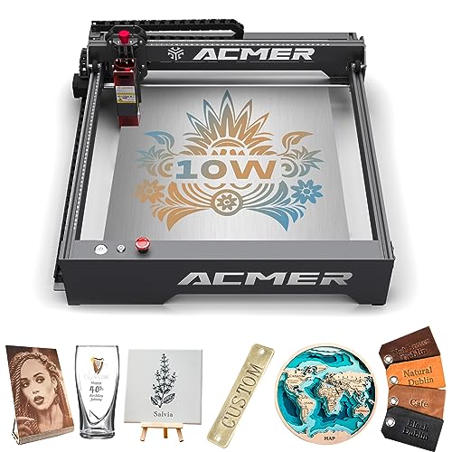ACMER P1 Laser Engraver, 10W Output Laser Cutter, 50W Laser Engraving Machine, DIY CNC Laser Cutter and Engraver Machine for Wood, Metal, Acrylic, ACMER