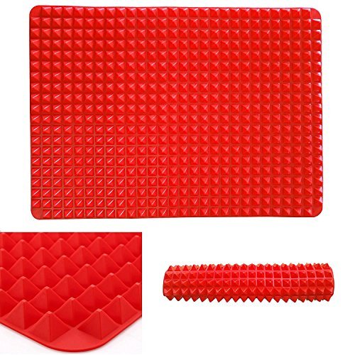 Witkey 1 Pcs Healthy Non-stick Cooking Silicone Baking Mat Heat Resistant Cookie Sheet - Red - WoodArtSupply