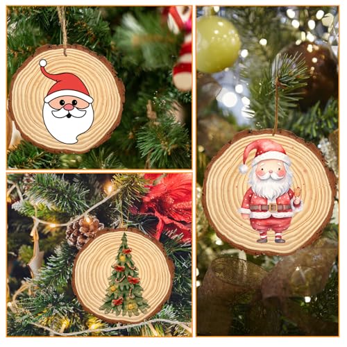 10 Pcs Oval Natural Wood Slices, Length 12 inch and Width 3.9-4.7 inch Craft Wood Slices, Oval Shaped Unfinished Wood Slices for DIY Christmas
