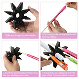 Epoxy Glitter Pen Turner Attachment, 6Pcs Epoxy Pen Adapter for Tumbler Turner 3/4" PVC Pipe with 24 Dowels, 24 Sleeves and 24 Plugs, Epoxy Cup Openfly