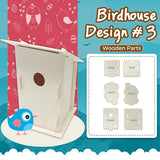 Podzly Kids Wooden Birdhouse Craft Kit - 12 DIY Bird House Kits - Bulk Arts and Crafts Set - Wooden Houses to Paint, Build, and Personalize - Perfect Podzly