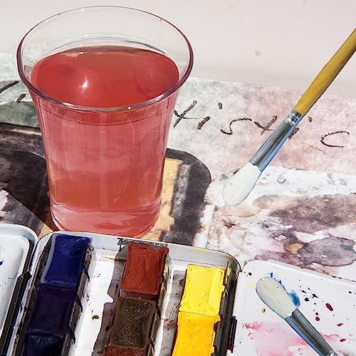 GACDR Gilding Brush Set, 7 Pieces Versatile Goat Hair Blending Mop Brushes for Acrylic Painting Wartercolor Foil Gold Leaf Flakes Sheets GACDR