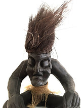 OMA® African Tiki God Statue Wood Carved Fortune & Happiness African Sculpture Lucky Tiki OMA