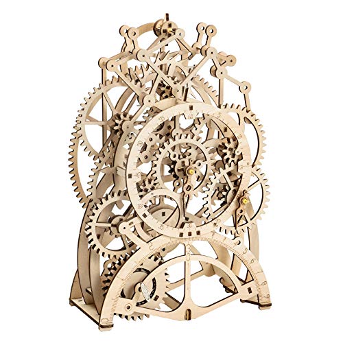 ROKR 3D Wooden Puzzles DIY Clock Kits for Adults to Build Wood Model Building Kit Unique Birthday Gift Pendulum Clock ROKR
