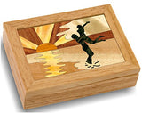 MarqArt Wood Art Sunset Box-Handmade USA -Unmatched Quality -Unique, No Two are the Same -Original Work of Wood Art. A Couples Gift, Ring, Trinket or MarqArt