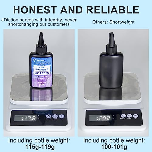 JDiction 400g UV Resin, New Formula Crystal Clear UV Resin Solar Cure Sunlight Activated Hard UV Resin Kit for Jewelry Making, Casting and Coating JDiction