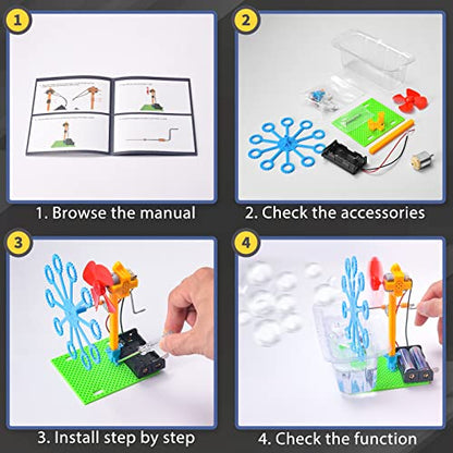 STEM Robotics Kit, 6 Set Electronic Science Projects Experiments for Kids Ages 8-12 6-8, STEM Toys for Boys Craft, DIY Engineering Build Robot - WoodArtSupply