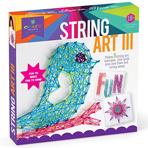 Craft-tastic DIY String Art – Craft Kit for Kids – Everything Included For 3 Fun Arts & Crafts Projects – Bird Series Craft-tastic