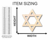 Unfinished Wood Star of David Israel Shape - Hanukkah - Craft - up to 24" DIY 6" / 1/8" 24 Hour Crafts