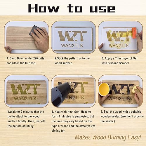 Wood Burnt Paste Wood-Burning Gel Heat Activated Non-Toxic Paste DIY B