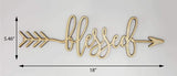 Blessed Arrow Wood Sign Blessed Decor Wall Art Unfinished 18" x 5.5" Woodums