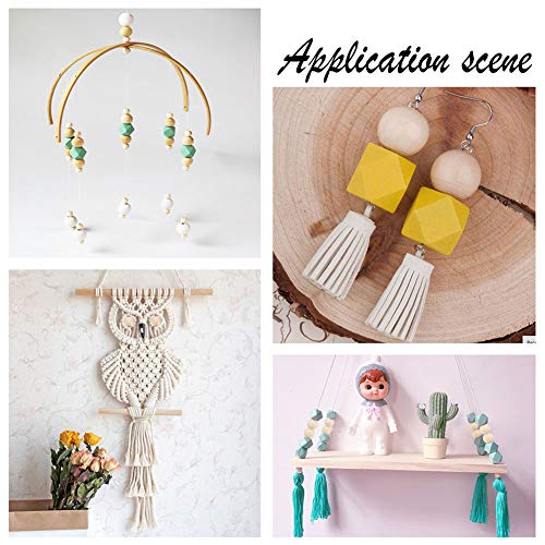PandaHall 250~300pcs Assorted Natural Wooden Bead, Round/Cube/Polygon/Rondelle/Oval/Column Spacer Beads Unfinished Wood Loose Beads for Bracelet PH PandaHall