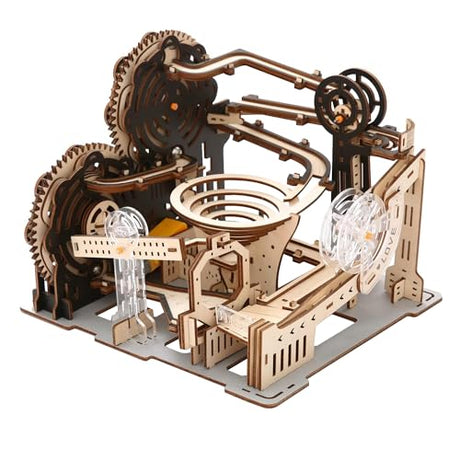 Suerte 3D Puzzles for Adults Electric Automatic Wooden Marble Run Wood Mechanical Puzzle Building Kits DIY Gift for Men Marble Maze Assembly Puzzle Suerte