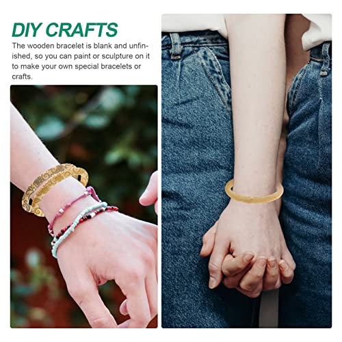 10pcs Wood Bangle Bracelets Unfinished Natural Round Wooden Ring for DIY Craft Project Making Yardwe