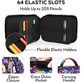 ARTEZA Pencil Case Organizer, 64 Elastic Slots, Paint Splatter Pattern, Large Capacity, Holds Up to 205 Pencils, Pens, and Markers ARTEZA