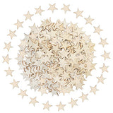HADDIY 1 Inch Small Wooden Stars for Crafts,200 Pcs Unfinished Wood Star Cutouts Ornaments for Wooden Flags Making and Art Craft HADDIY