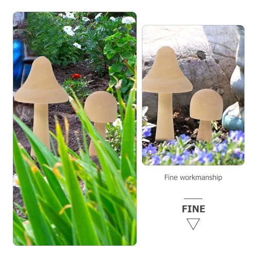 Tofficu Unfinished Wooden Mushroom, 12pcs Natural Mini Wood Mushrooms Assorted Mushroom Figures for DIY Valentine DIY Ornaments Arts Crafts Painting Tofficu