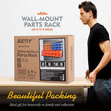 30-Bin Wall-Mounted Storage Rack System - Heavy-Duty Garage Tool Organizer for Screws, Nuts, Bolts, Nails, Beads, and Small Hardware Parts - Easy SEDY