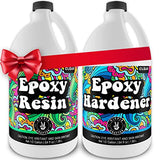 Crystal Clear Epoxy Resin 1 Gallon Kit 2 Part Epoxy Resin for Tumblers, Wood, Table Top, Countertop, Bar & Craft Art, Resin Molds Clear Casting Resin HIPPIE CRAFTER
